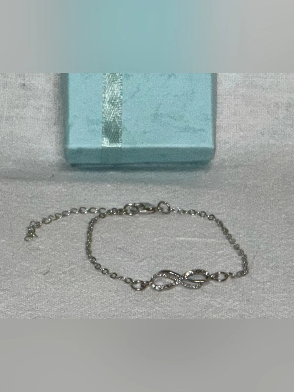 NWOT-Double Infinity Zirconia Stainless Steel Boho Anklet Ankle Bracelet